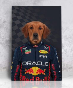 Personalized Racer Pet Portrait Capture Your Furry Friend's Inner Speed Demon
