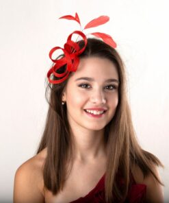 Poppy Red Feather Fascinator A Statement Headpiece for Bridesmaids and Weddings