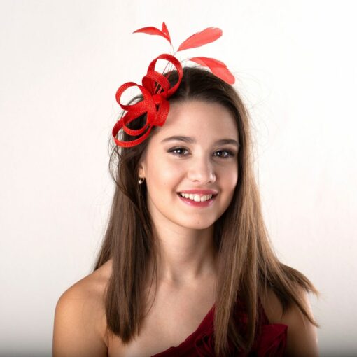 Poppy Red Feather Fascinator A Statement Headpiece for Bridesmaids and Weddings