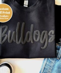 Personalized School Spirit Sweatshirt Design Your Own Mascot, Team Name, and BULLDOGS Font