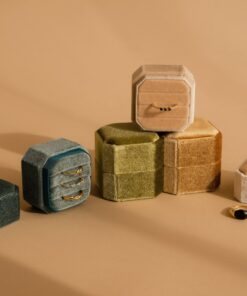 Caitlyn Minimalist's Square Velvet Jewelry Box Timeless Elegance for Your Precious Treasures