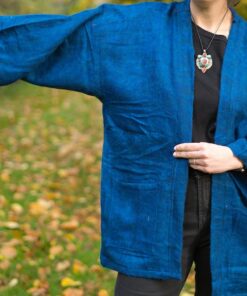COBALT BLUE Yak Wool Kimono Embrace Warmth and Style in a Unisex Hippie Boho Robe from Nepal