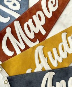 Personalized Leather and Suede Pennant Banner Create a Statement with Your Custom Word