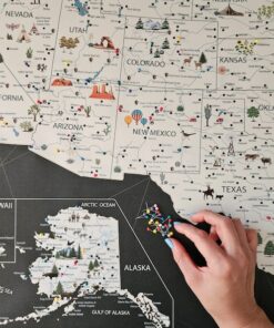 Discover the USA Personalized Travel Map with National Parks, Landmarks, and Push Pins