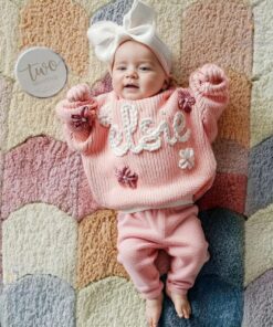 Personalized Baby Sweater Embroidered Name, Perfect for Baby Showers and Christmas