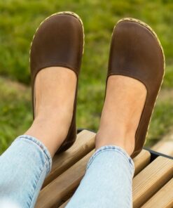 Barefoot Bliss Grounded in Comfort with Crazy Classic Brown Leather Shoes