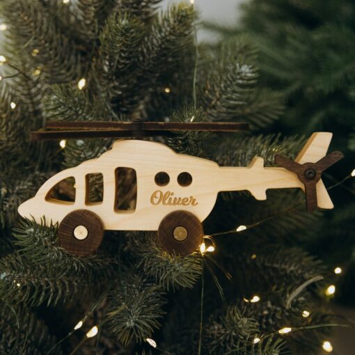 Personalized Wooden Helicopter Toy A Unique Gift for Little Adventurers