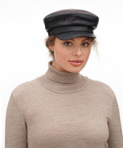 Stylish Faux Leather Baker Boy Cap Elevate Your Wardrobe with a Classic Touch
