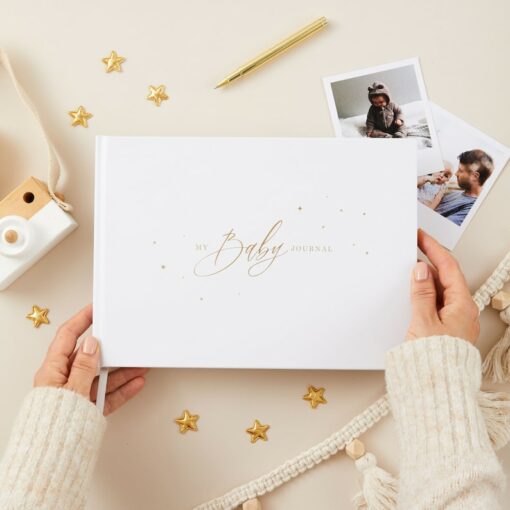 Timeless Keepsake My Baby's Journey in Gold and White