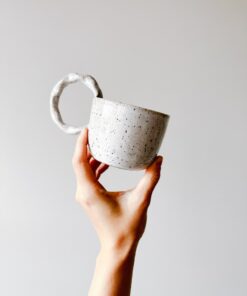 Festive Speckle Stoneware Wreath Mug Adorn Your Mornings with Holiday Cheer