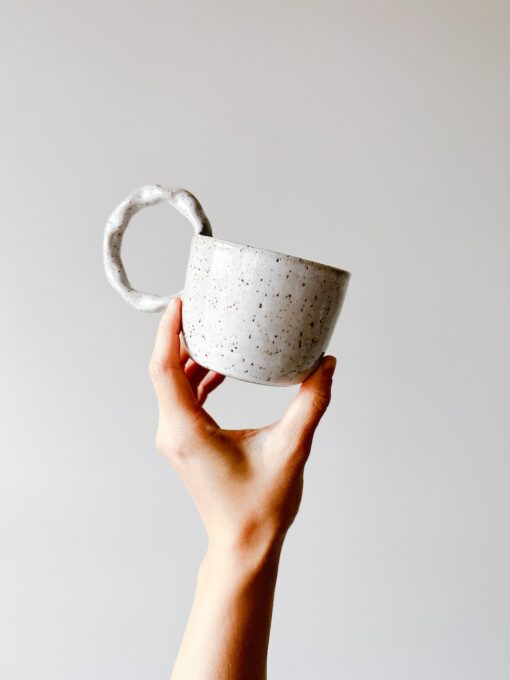 Festive Speckle Stoneware Wreath Mug Adorn Your Mornings with Holiday Cheer