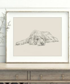 Golden Retriever Goldendoodle Dog Art Print - Original Artwork by Ethan Harper