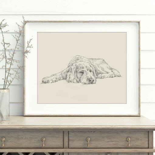 Golden Retriever Goldendoodle Dog Art Print - Original Artwork by Ethan Harper