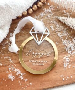 Celebrate Your First Christmas Engaged Personalized Ornament for Newly Engaged Couples