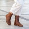 Earth Shoe Barefoot Boots | Grounding Copper Rivet | Crazy New Brown Leather Boots for Women