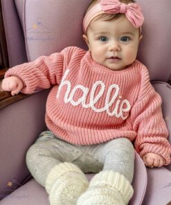Personalized Hand Embroidered Baby Sweater A Cherished Keepsake for Your Little One