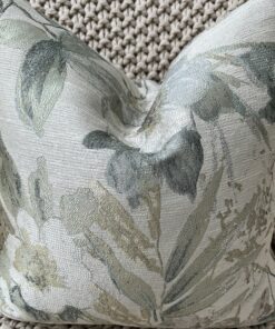 Shimmering Spa Blue Floral Jacquard Pillow Cover Elevate Your Home Decor with Tranquil Elegance
