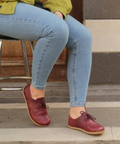 Grounding Barefoot Shoes for Women Embrace Nature's Embrace in Crazy Burgundy