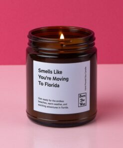 Personalized "Smells Like You're Moving to Florida" Soy Candle A Warm Welcome to Sunshine and New Beginnings