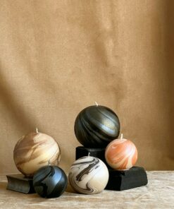 Celestial Glow Metallic Marble Sphere Candle