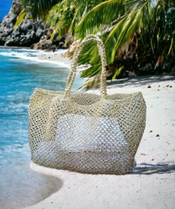 Shimmering Gold Raffia Tote The Perfect Beach Companion