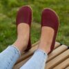 Grounding Barefoot Shoes for Women Embrace Nature's Energy with Crazy Burgundy Earthing Footwear
