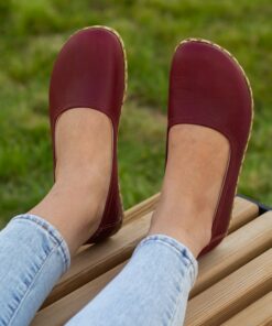 Grounding Barefoot Shoes for Women Embrace Nature's Energy with Crazy Burgundy Earthing Footwear
