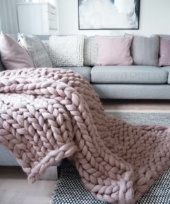 Cozy Haven Premium Organic Merino Wool Chunky Knit Blanket for Unparalleled Comfort