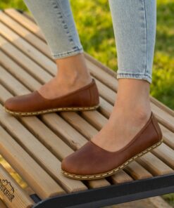 Earth Shoe Grounding Barefoot Shoes for Women | Genuine Brown Leather
