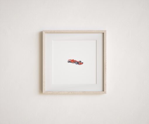 Miniature F1 Race Car Watercolor Painting Print #5 Capture the Thrill of the Track