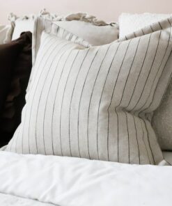 Luna Greige Stripe Cushion Elevate Your Home Decor with Timeless Elegance