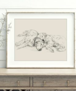 Golden Retriever Drawing Fine Art Print by Ethan Harper, Perfect for Dog Lovers