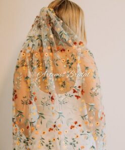 Ella Embroidered Veil of Enchanting Blooms, Adorning Your Bridal Vision