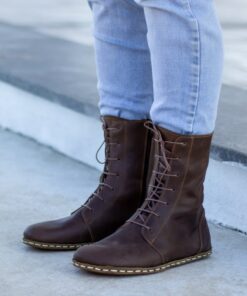 Earth Shoe Embrace the Barefoot Revolution with Our Handmade Brown Leather Boots