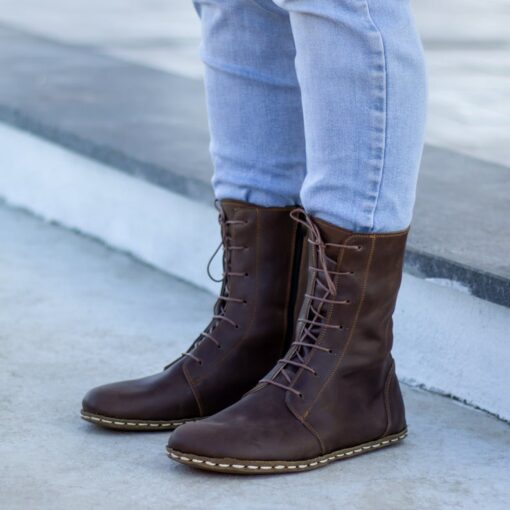 Earth Shoe Embrace the Barefoot Revolution with Our Handmade Brown Leather Boots