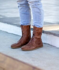 Grounding Brown Boots Experience the Earth's Energy with Every Step