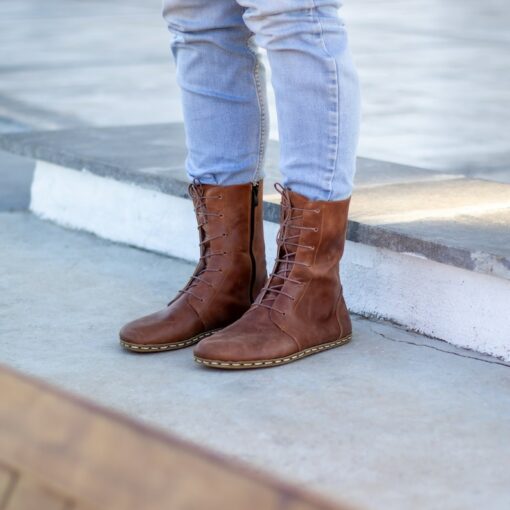 Grounding Brown Boots Experience the Earth's Energy with Every Step