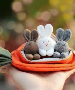 Enchanting Easter Trio Organic Bunny Plush in Carrot Zip Purse