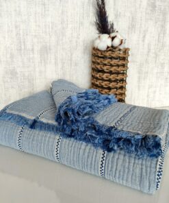 Organic Bohemian Striped Gauze Throw Blanket Breathable, Lightweight Comfort for All Sizes