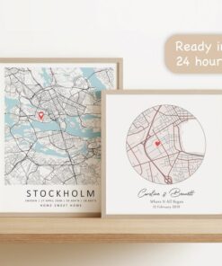 Personalized Map Our First Home | City Map Print | Anniversary or Wedding Gift | Digital Download
