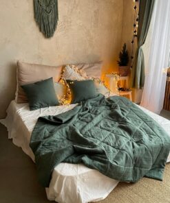 Bohemian Rhapsody Linen Bedspread Quilt, Throw Blanket, and Comforter for a Tranquil Bedroom Oasis