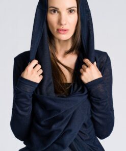Long-Sleeve Top with Flowing Draped Front A92315