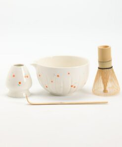 Exquisite Hand-Painted Cherry Ceramic Matcha Bowl Set A Journey into Tranquility
