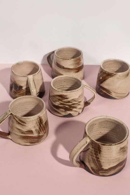 Artisan-Crafted Pottery Mug and Saucer A Scandinavian-Inspired Masterpiece for Your Farmhouse Kitchen