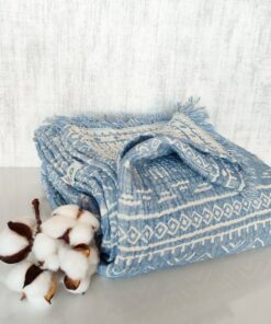 Organic Cotton Aztec Patterned Throw Blanket Cozy Comfort for Every Home