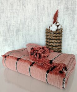 Organic Striped Gauze Throw Blanket Breathable, Lightweight Comfort for All Sizes