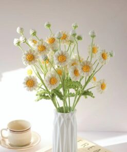 Handmade Crochet Daisy Flower A Personalized Gift for Teachers, Home Decor, and Desk Embellishment