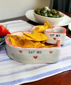Heart-Shaped Chip and Dip Bowl The Perfect Treat for Romantic Evenings