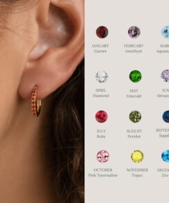 Birthstone Huggie Hoops Celebrate Your Birth Month with CaitlynMinimalist
