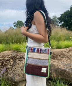 Boho Hemp Mini Bag Eco-Friendly Crossbody Purse for Festivals and Everyday Style